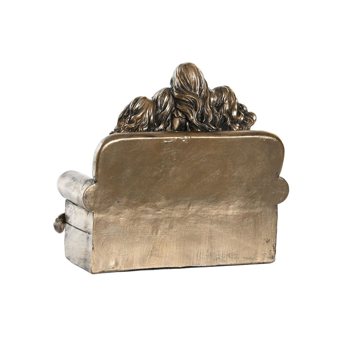 Декоративна фигурка DKD Home Decor 17 x 10,5 x 15,5 cm Розов Златен Бял (2 броя)