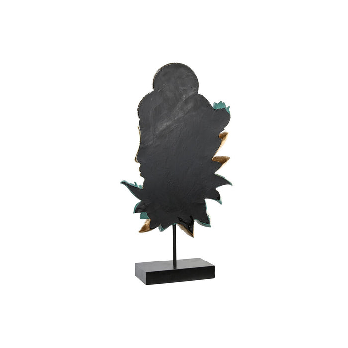Декоративна фигурка DKD Home Decor 22 x 8 x 42,5 cm Черен Златен Буда цвят тюркоаз Ориенталски (2 броя)
