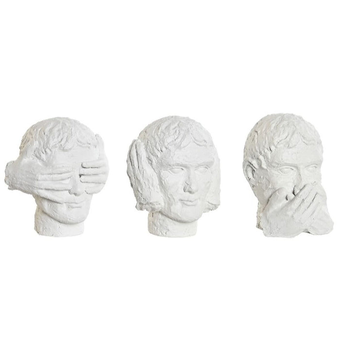 Декоративна фигурка DKD Home Decor Бял Неокласически 14 x 11 x 14 cm (3 броя)