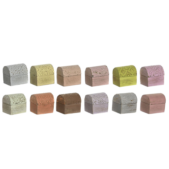 Кутия за бижута DKD Home Decor Многоцветен Метал Дърво манго 4 x 5 x 5 cm (12 броя)