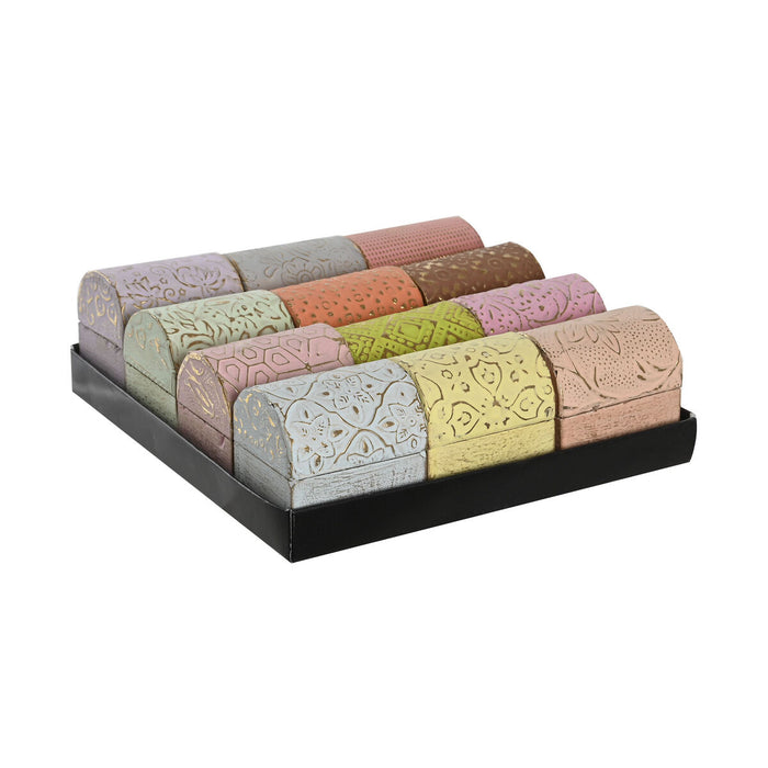 Кутия за бижута DKD Home Decor Многоцветен Метал Дърво манго 4 x 5 x 5 cm (12 броя)