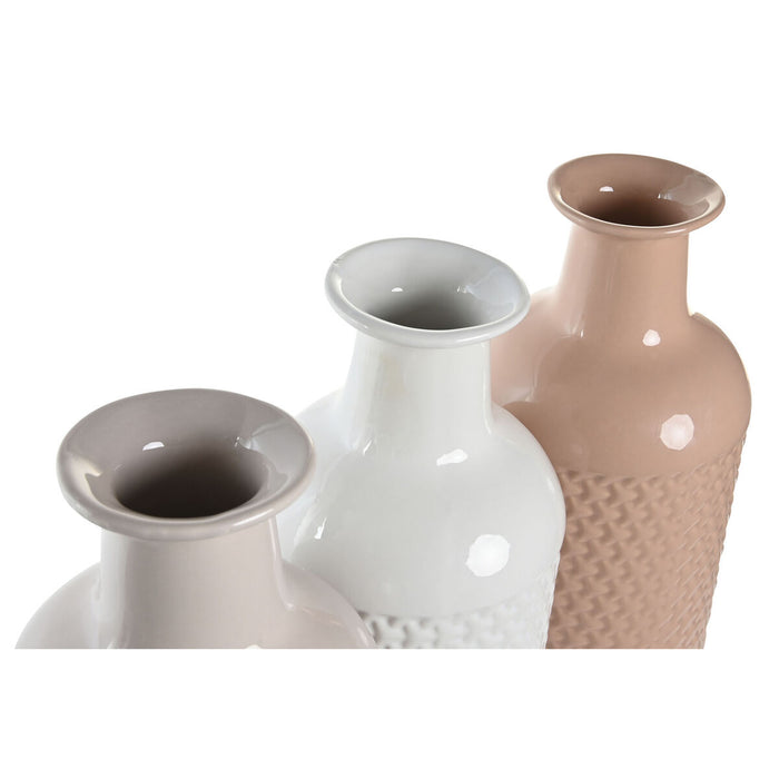 Ваза DKD Home Decor теракота Светло розово Dolomite 13 x 13 x 41 cm (3 броя)