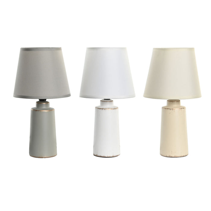 Настолна лампа DKD Home Decor Сив Бежов Бял Каменинов 220 V 40 W (16 x 16 x 30 cm) (3 броя)