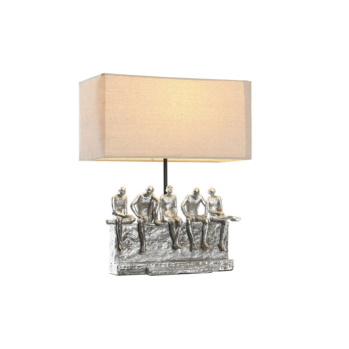 Настолна лампа DKD Home Decor 36 x 21,5 x 43 cm Сребрист Бежов Метал Смола 220 V 50 W