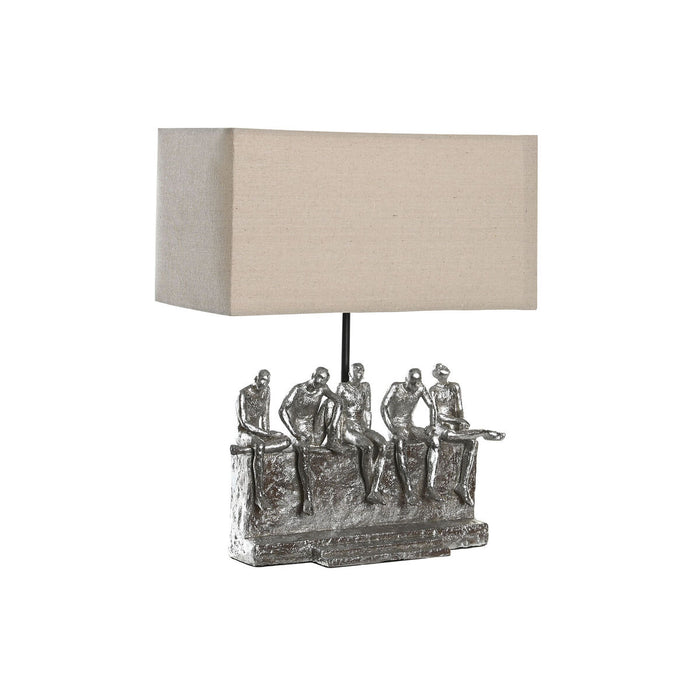 Настолна лампа DKD Home Decor 36 x 21,5 x 43 cm Сребрист Бежов Метал Смола 220 V 50 W
