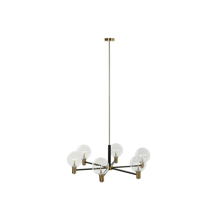 Полилей DKD Home Decor 83 x 83 x 128 cm Кристал Черен Златен Метал 9 W