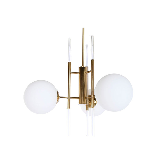 Полилей DKD Home Decor 64 x 64 x 64 cm Кристал Златен Метал Бял 50 W