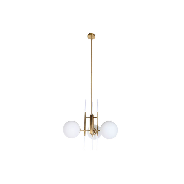Полилей DKD Home Decor 64 x 64 x 64 cm Кристал Златен Метал Бял 50 W