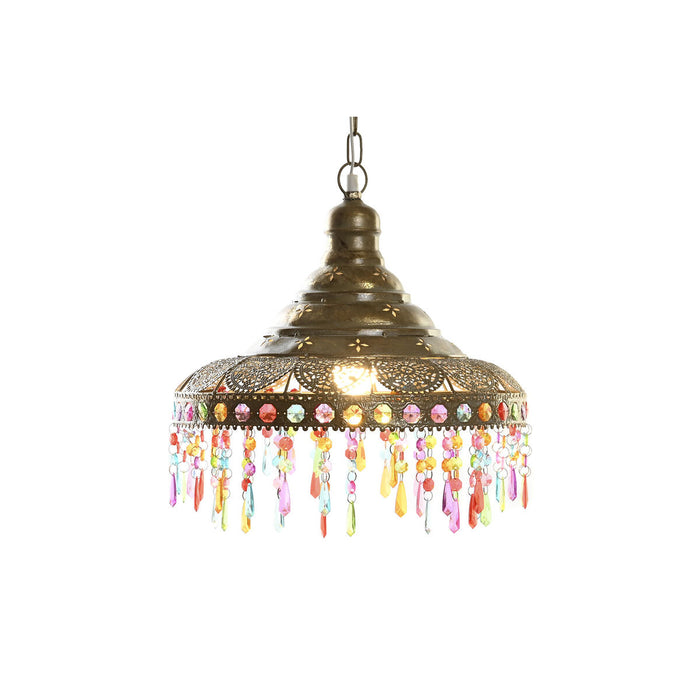 Полилей DKD Home Decor 37 x 37 x 38 cm Златен Метал Многоцветен 50 W