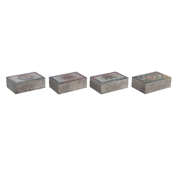 Кутия за бижута DKD Home Decor Многоцветен Камък 15 x 10 x 5 cm (4 броя)