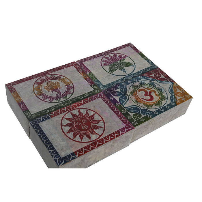 Кутия за бижута DKD Home Decor Многоцветен Камък 15 x 10 x 5 cm (4 броя)