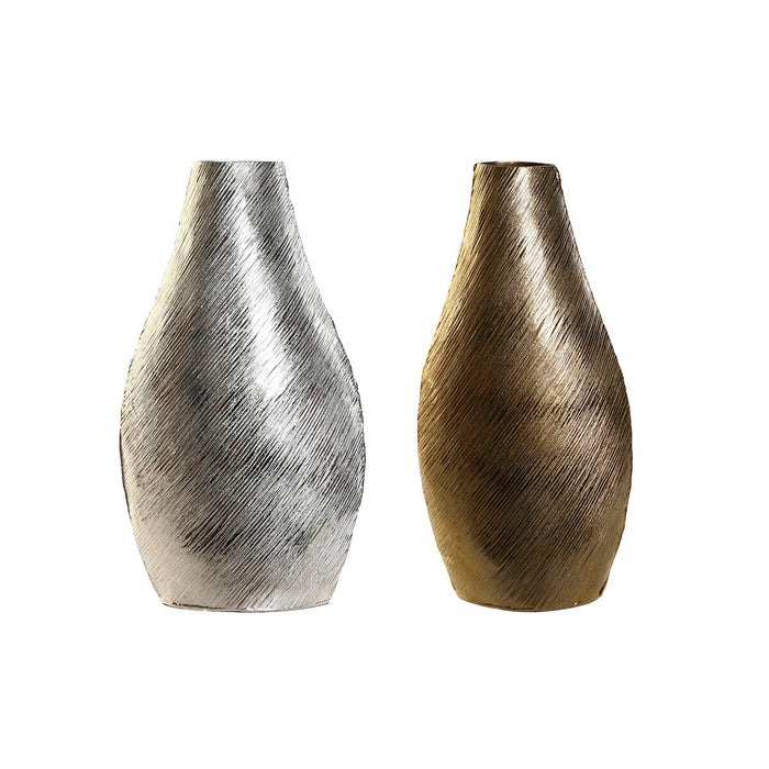 Ваза DKD Home Decor Златен Сребрист Алуминий Модерен 22 x 13 x 40,5 cm (2 броя)