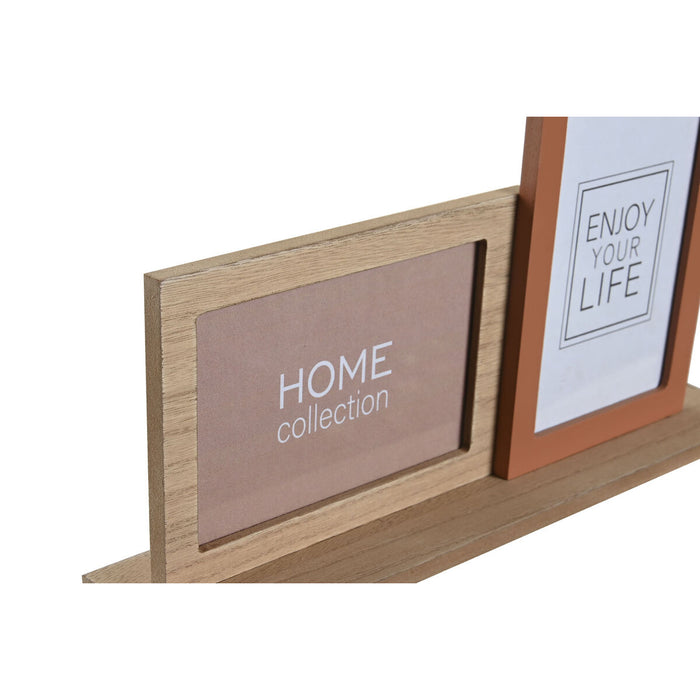 Рамка за снимки DKD Home Decor 30 x 5 x 19 cm Цвете Лице Керамика Смола Многоцветен Дървен MDF Град (2 броя)