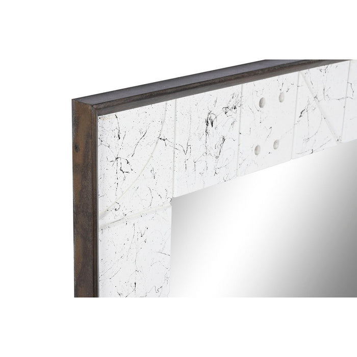 Стенно огледало DKD Home Decor Бял Модерен 130 x 4 x 70 cm
