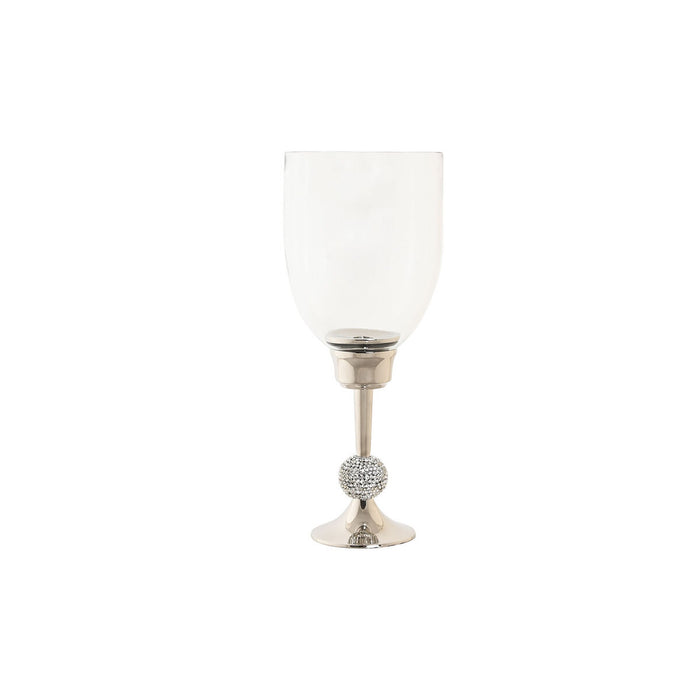 Поставка за свещ DKD Home Decor 16 x 16 x 41 cm Сребрист Алуминий Акрилен