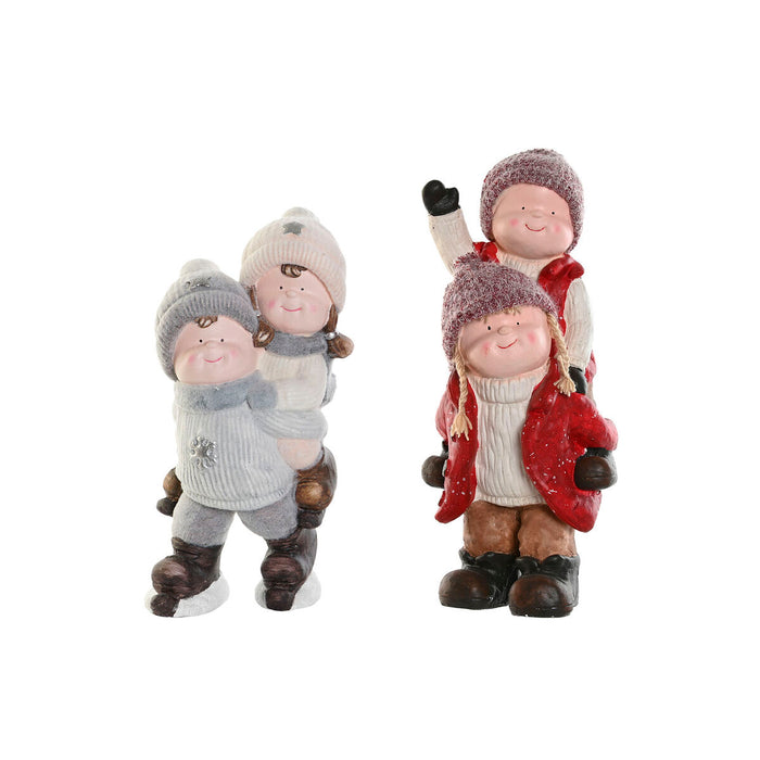Коледна Украса DKD Home Decor Многоцветен Деца 18,5 x 22 x 51 cm (2 броя)