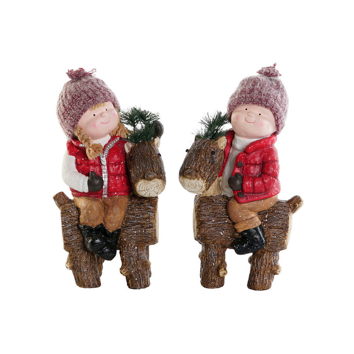 Коледна Украса DKD Home Decor Многоцветен Деца 18 x 24 x 45 cm (2 броя)