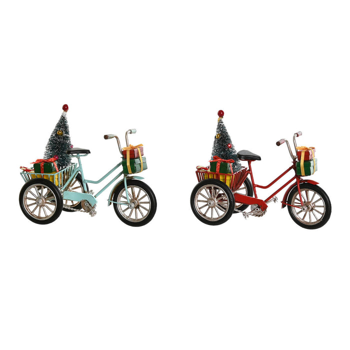 Коледна Украса DKD Home Decor Червен Небесно синьо 16 x 8 x 12,5 cm (2 броя)