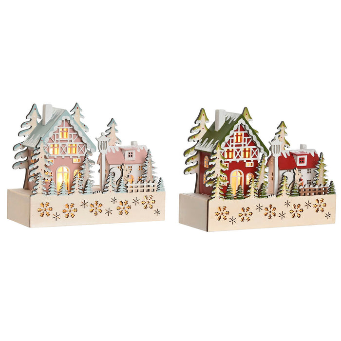 Коледна Украса DKD Home Decor Червен Розов 21 x 9,5 x 19 cm (2 броя)