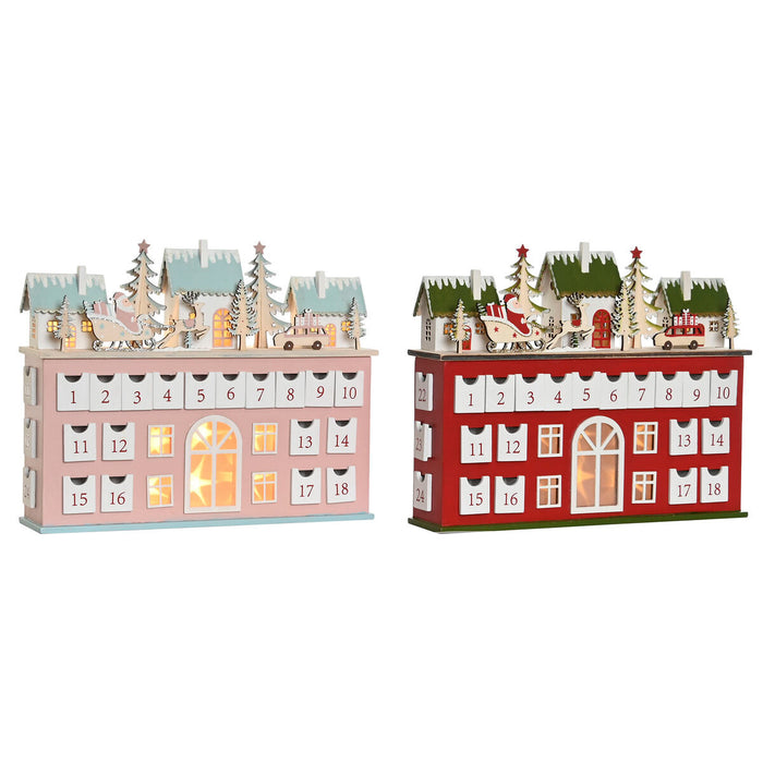 Коледен Календар DKD Home Decor Дървен 37,5 x 8,5 x 31 cm (2 броя)