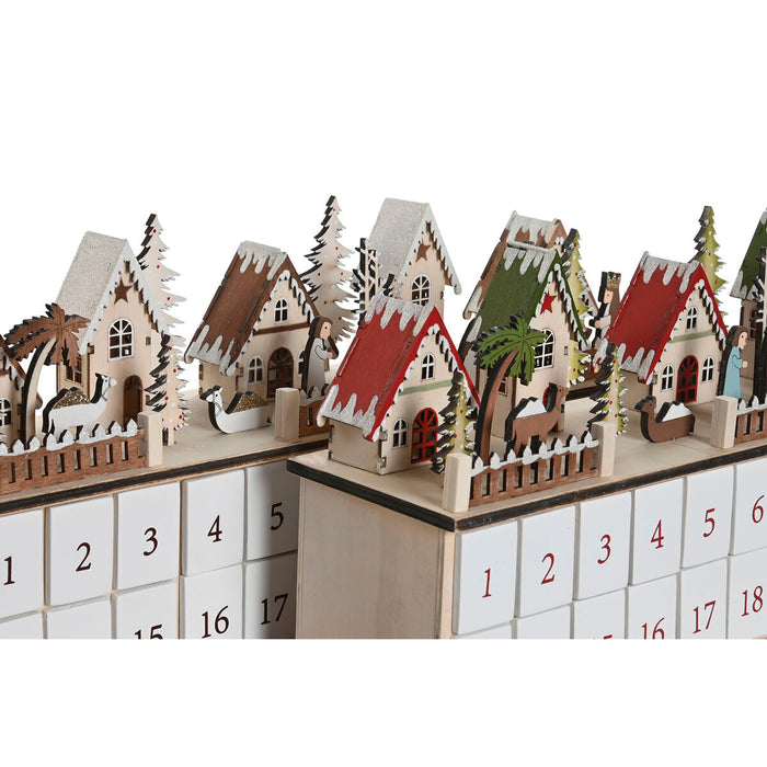 Коледен Календар DKD Home Decor Дървен 45 x 11 x 23 cm (2 броя)