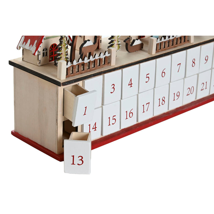 Коледен Календар DKD Home Decor Дървен 45 x 11 x 23 cm (2 броя)