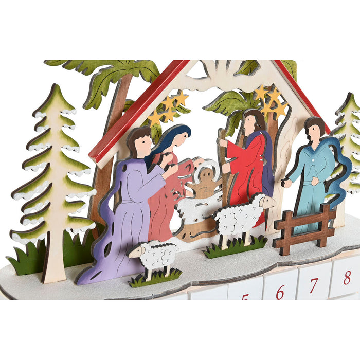Коледен Календар DKD Home Decor Дървен 34 x 8,5 x 36,5 cm (2 броя)