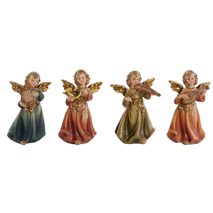 Коледна Украса DKD Home Decor Многоцветен Ангел 6 x 3,9 x 9,8 cm (4 броя)