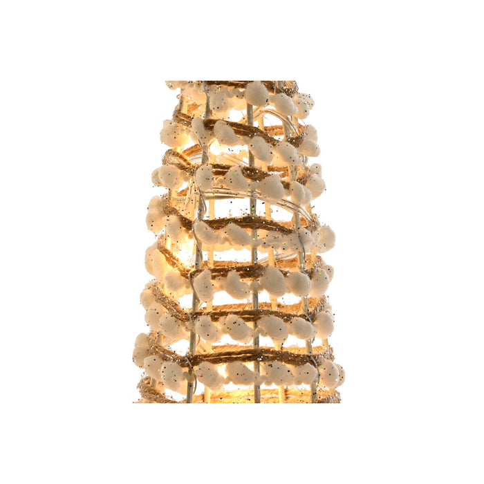 Коледна Украса DKD Home Decor Бял Златен Естествен 20 x 20 x 80 cm (3 Части)