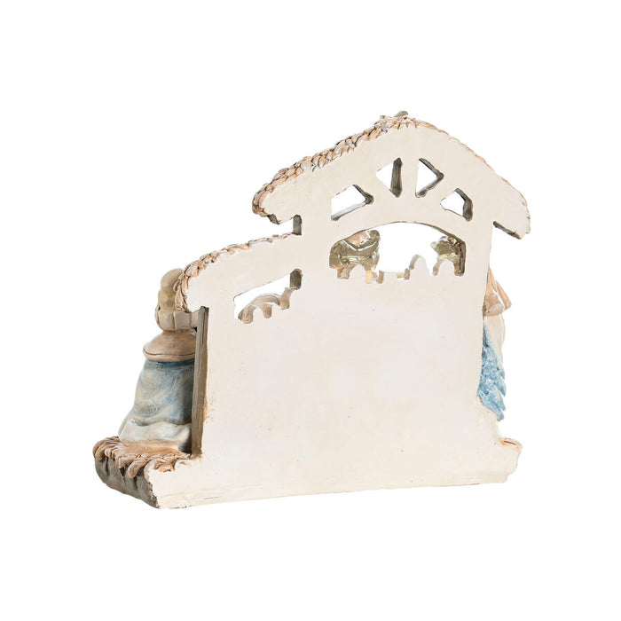 Рождествена Коледна Сцена DKD Home Decor Син Бял Кафяв Смола 20 x 7 x 17,5 cm (2 броя)