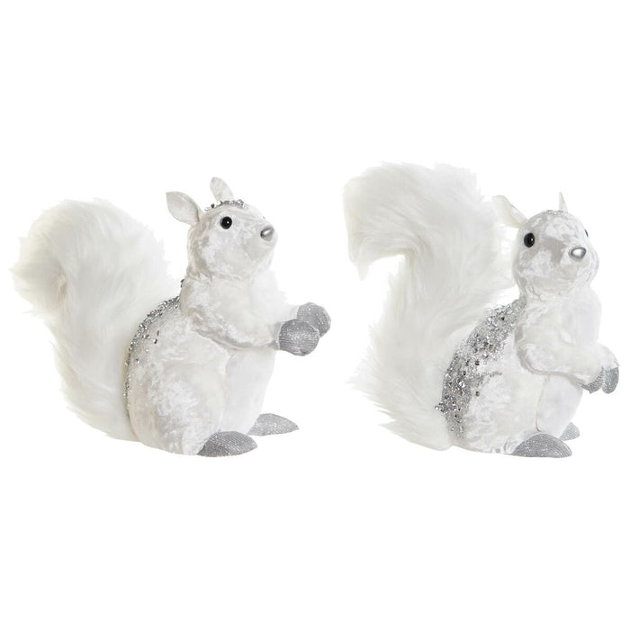 Коледна Украса DKD Home Decor Бял Катерица 22 x 11 x 22 cm (2 броя)