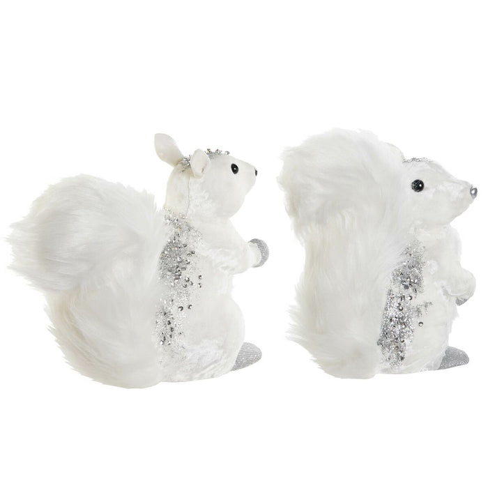 Коледна Украса DKD Home Decor Бял Катерица 22 x 11 x 22 cm (2 броя)
