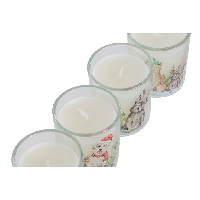 Свещ DKD Home Decor Бял 5 x 5 x 6 cm (4 броя)