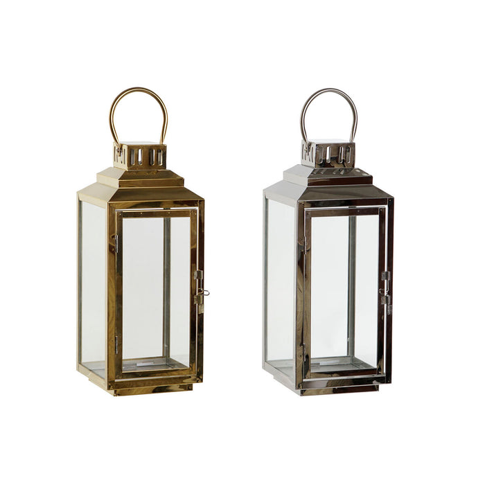 Latern DKD Home Decor Златен Сребрист Алуминий Кристал 14 x 14 x 35 cm (2 броя)