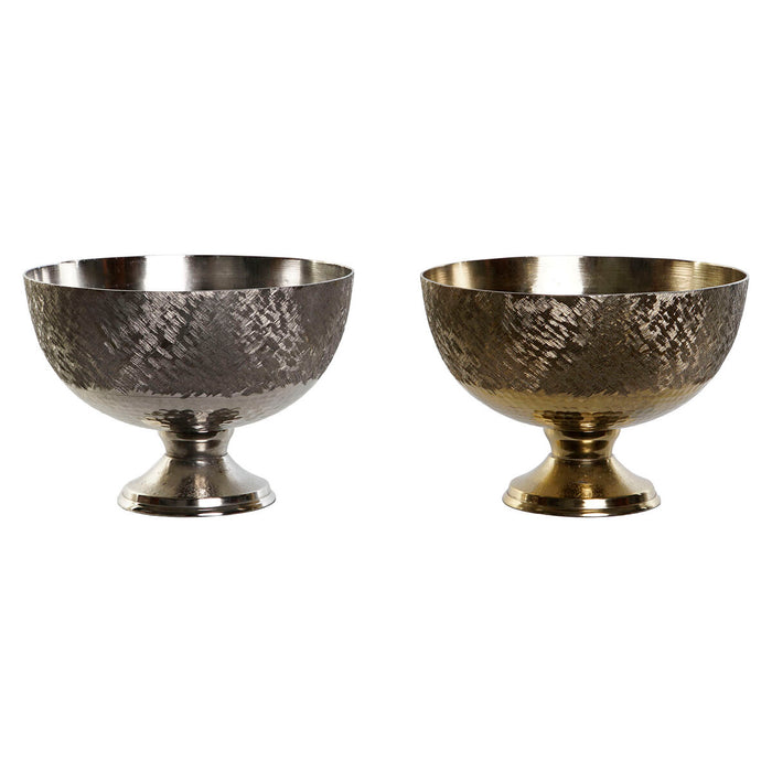 Украса за център на маса DKD Home Decor Златен Сребрист Алуминий 25 x 25 x 18 cm (2 броя)
