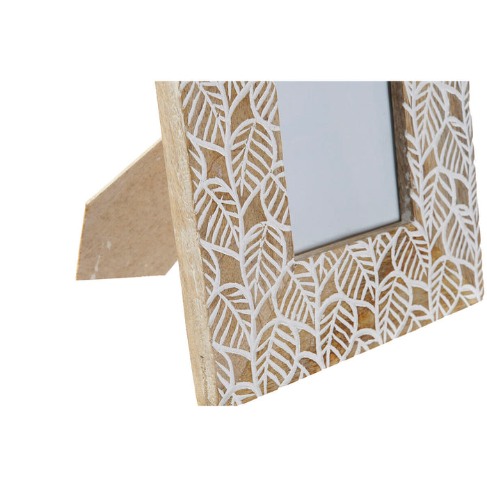 Рамка за снимки DKD Home Decor Бял Естествен Кристал Дърво манго Индианец 20 x 1,3 x 25 cm