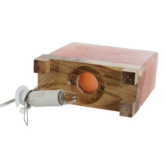 Настолна лампа DKD Home Decor Кафяв Розов Сол Aкациево дърво 15 W 220 V 17 x 7 x 16 cm