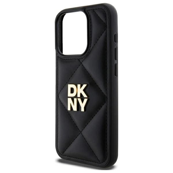 Калъф DKNY Quilted Stack Logo iPhone 15 Pro - черен