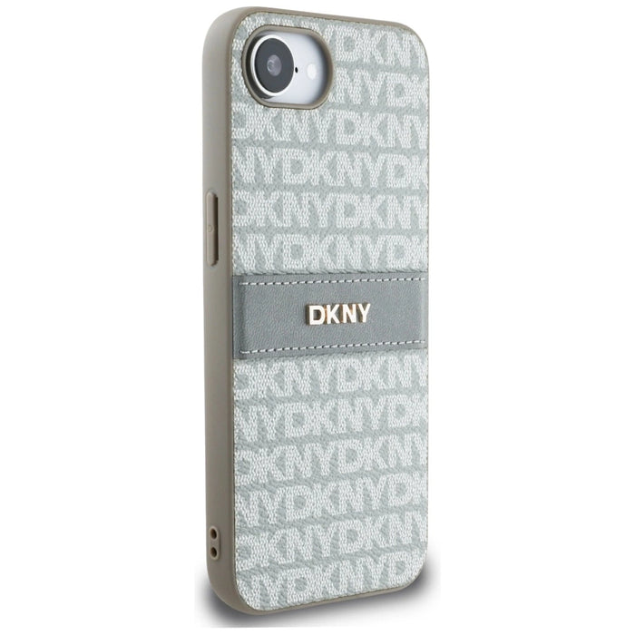 Калъф DKNY Repeat Texture Pattern with Tonal Stripe iPhone 16e - бежов