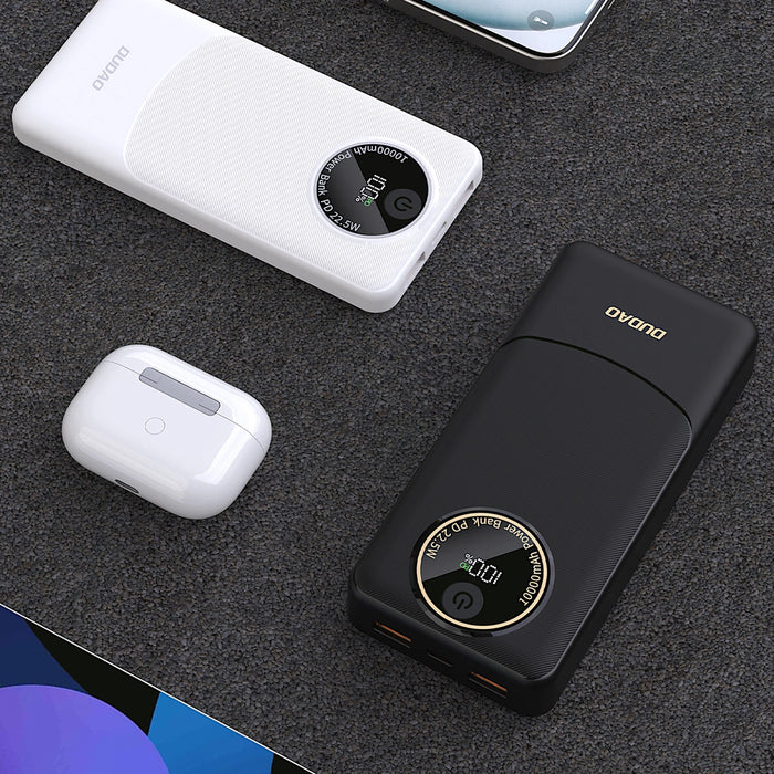 Преносима батерия Powerbank Dudao K12 10000mAh PD22.5W USB-A, USB-C - бял