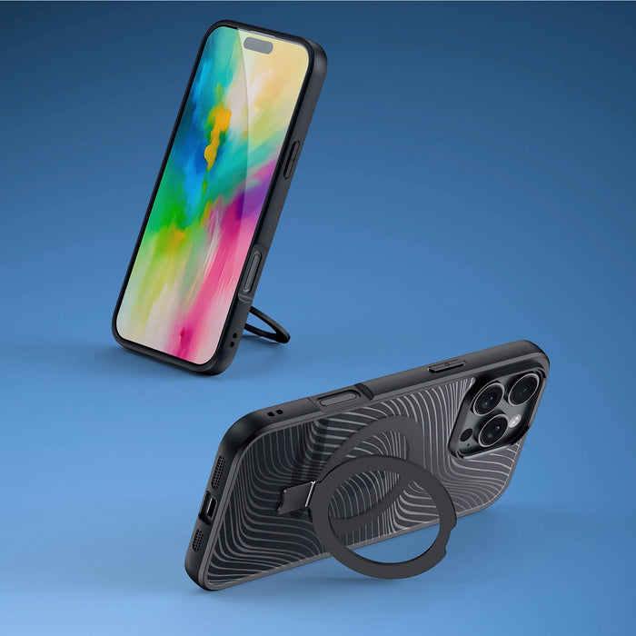 Калъф Dux Ducis Aimo Mag с MagSafe и стойка за iPhone 16 Pro Max - черен