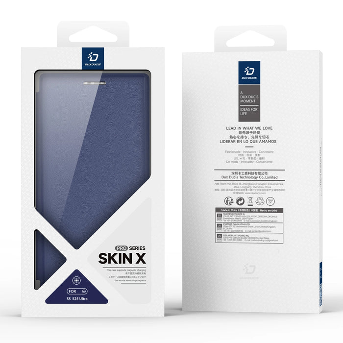 Калъф Dux Ducis Skin X Pro за Samsung Galaxy S25 Ultra с MagSafe и портфейл - син