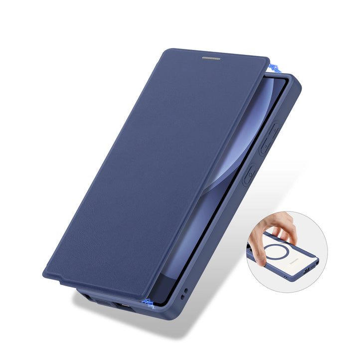 Калъф Dux Ducis Skin X Pro за Samsung Galaxy S25 Ultra с MagSafe и портфейл - син