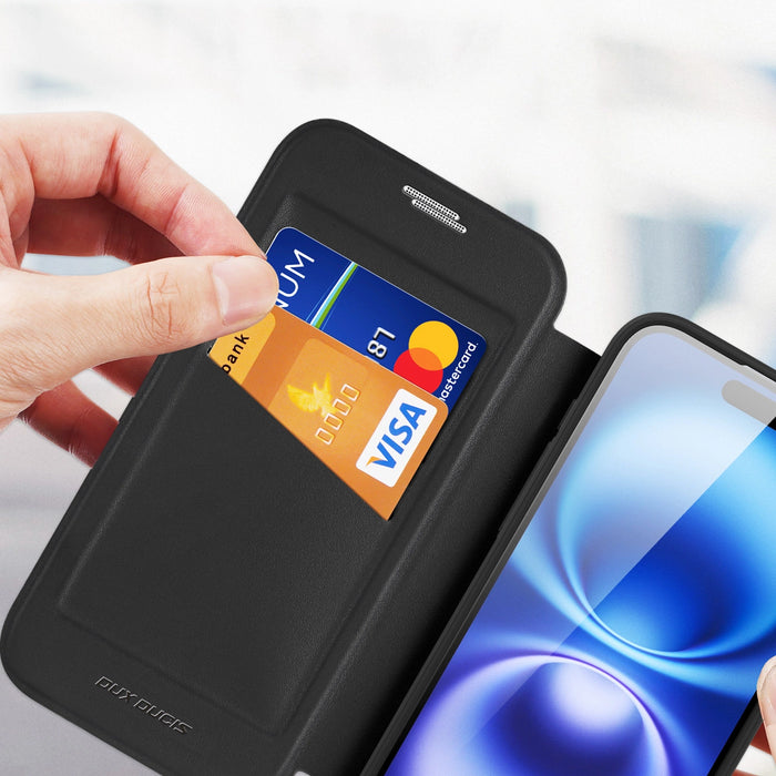 Калъф Dux Ducis Skin X Pro за iPhone 17 с портфейл, съвместим с MagSafe - черен