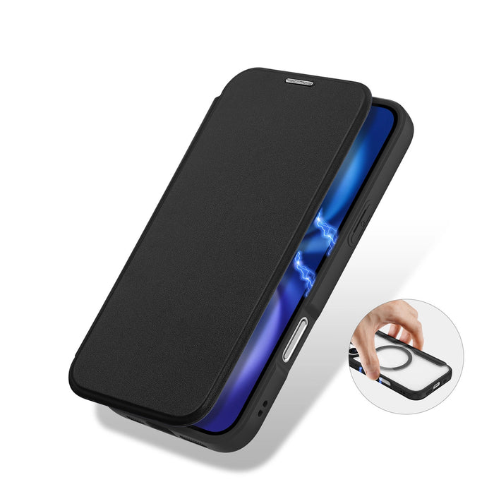 Калъф Dux Ducis Skin X Pro за iPhone 17 с портфейл, съвместим с MagSafe - черен