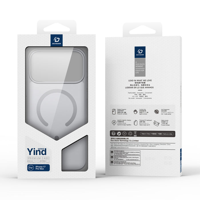 Калъф Dux Ducis Yind iPhone 17 Pro, съвместим с MagSafe - сив