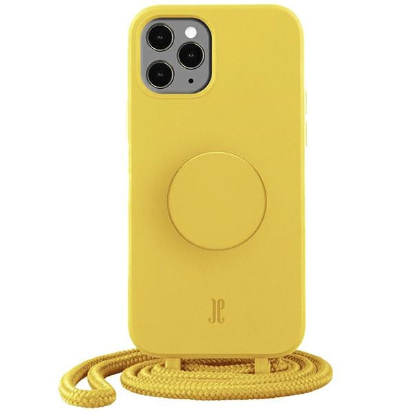 Калъф Just Elegance PopGrip за iPhone 11 Pro 5,8", жълт с заешка лапа