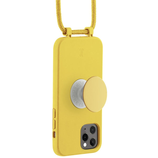 Калъф Just Elegance PopGrip за iPhone 11 Pro 5,8", жълт с заешка лапа