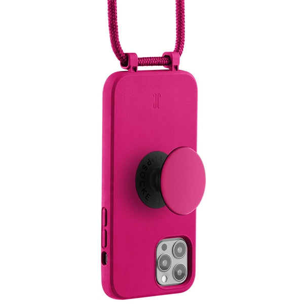 Калъф Just Elegance JE PopGrip 30090 за iPhone 12/12 Pro 6,1", розов orchid flower