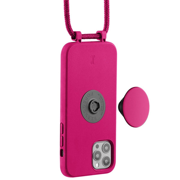 Калъф Just Elegance JE PopGrip 30090 за iPhone 12/12 Pro 6,1", розов orchid flower